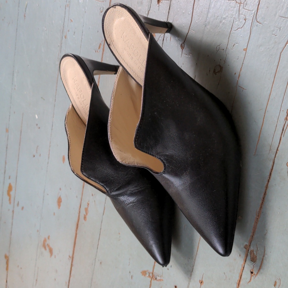 Napoleoni Italian leather mule heels